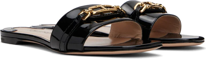 TOM FORD Black Leather Flat Sandals - Image 4
