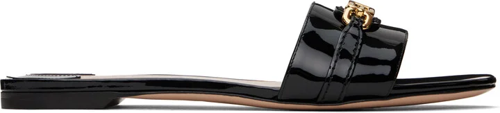 TOM FORD Black Leather Flat Sandals