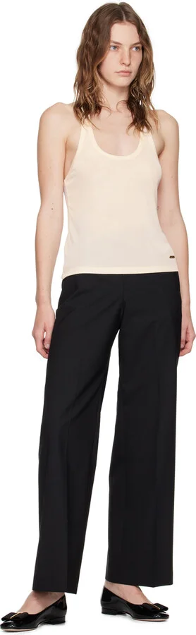 TOM FORD Black Leather & Gros Grain Audrey Ballerina Flats - Image 5