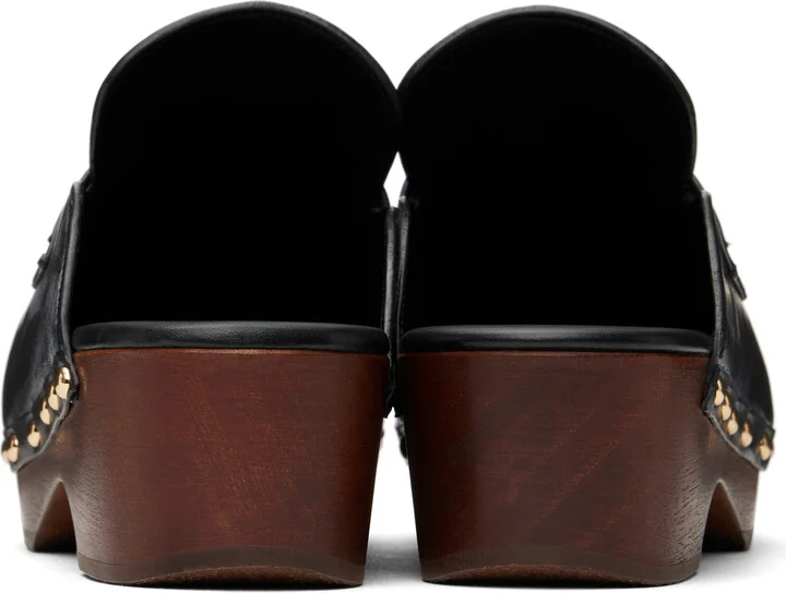 TOM FORD Black Natural Leather Whitney Clogs - Image 2