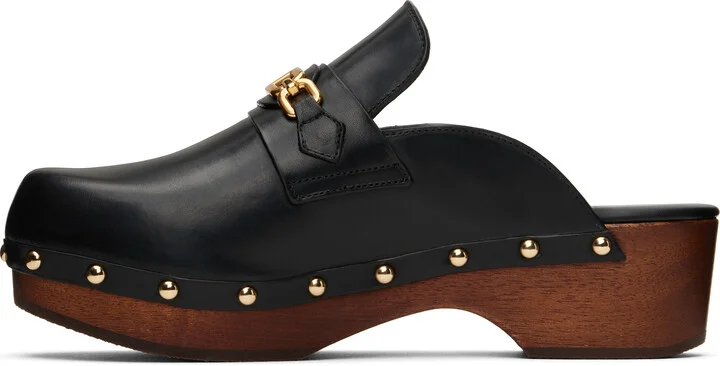 TOM FORD Black Natural Leather Whitney Clogs - Image 3