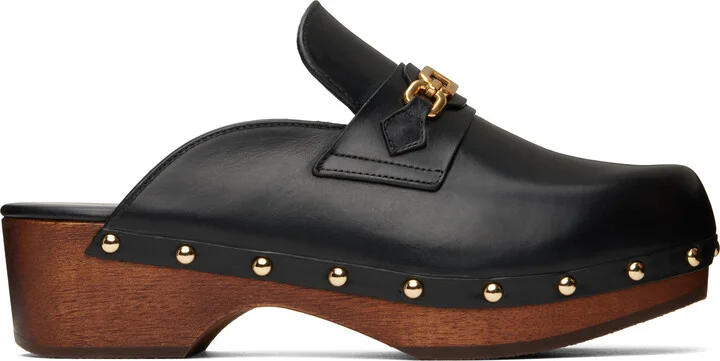 TOM FORD Black Natural Leather Whitney Clogs