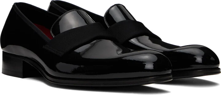 TOM FORD Black Patent Edgar Evening Loafers - Image 4
