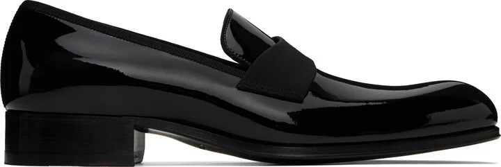 TOM FORD Black Patent Edgar Evening Loafers