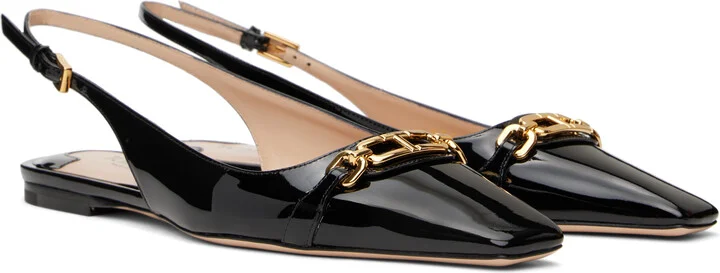 TOM FORD Black Patent Leather Whitney Slingback Ballerina Flats - Image 4