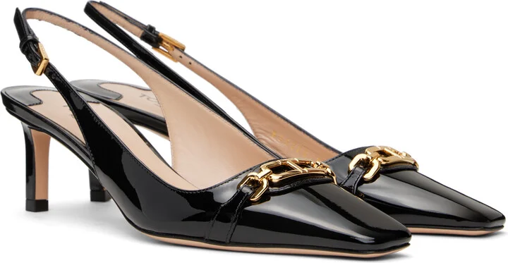 TOM FORD Black Patent Leather Whitney Slingback Heels - Image 4