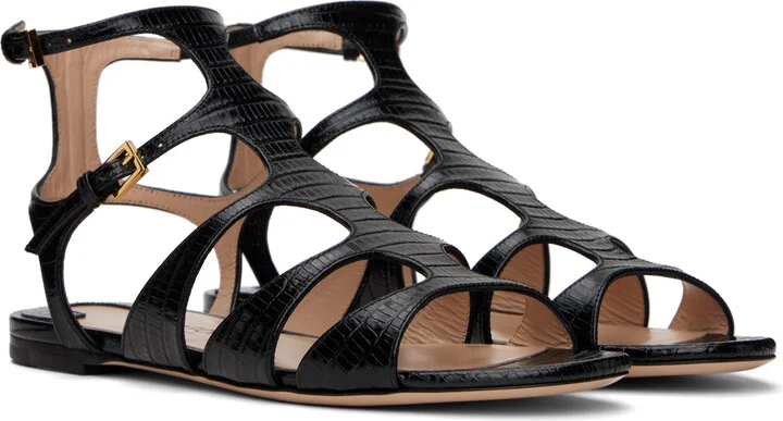 TOM FORD Black Printed Tejus Sandals - Image 4