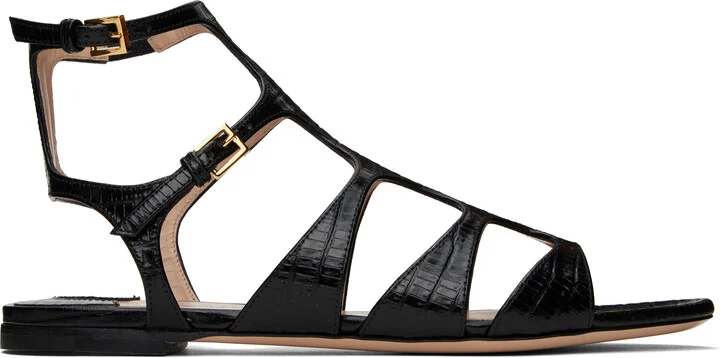 TOM FORD Black Printed Tejus Sandals