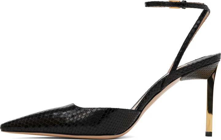 TOM FORD Black Python Slingback Heels - Image 3