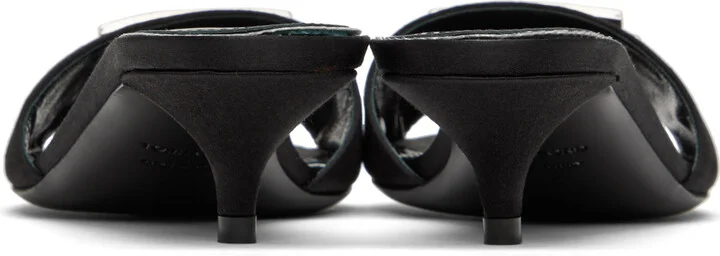 TOM FORD Black Satin Mules - Image 2