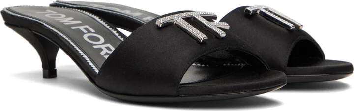 TOM FORD Black Satin Mules - Image 4