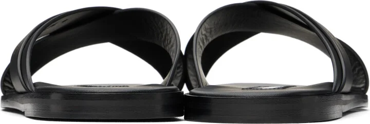 TOM FORD Black Smooth Leather Preston Sandals - Image 2