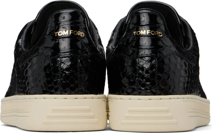 TOM FORD Black Stamped Python Warwick Sneakers - Image 2