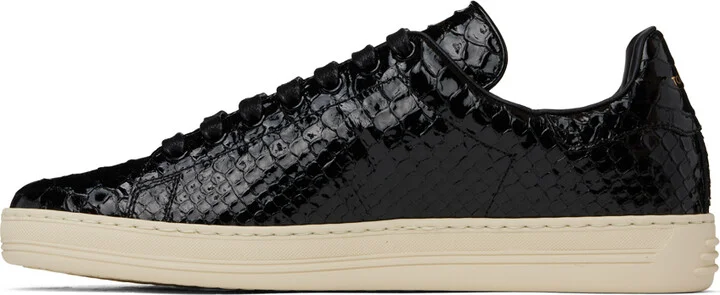 TOM FORD Black Stamped Python Warwick Sneakers - Image 3