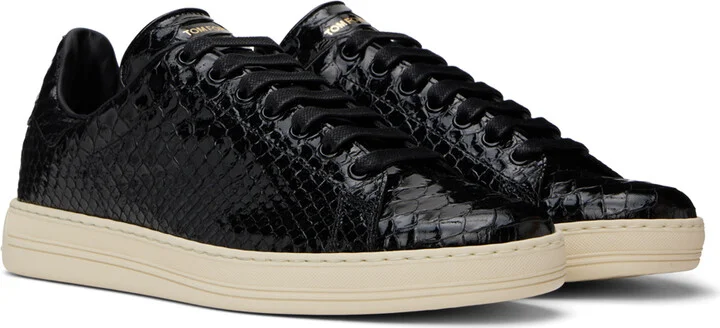 TOM FORD Black Stamped Python Warwick Sneakers - Image 4