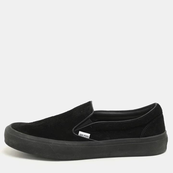 Tom Ford Black Suede Cambridge Slip-on Sneakers Size 43