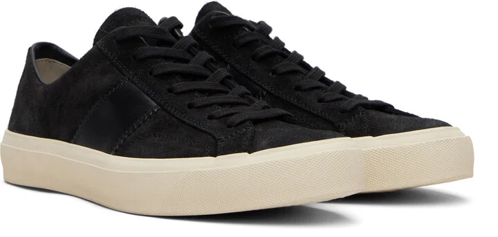 TOM FORD Black Suede Cambridge Sneakers - Image 4