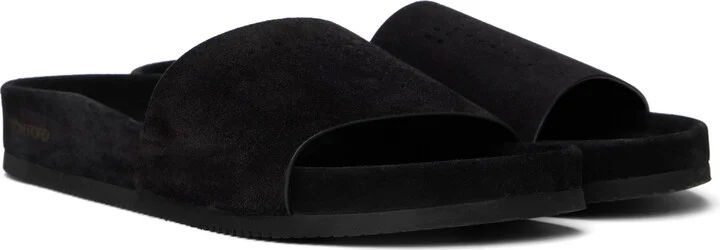 TOM FORD Black Suede Wicklow Sandals - Image 4