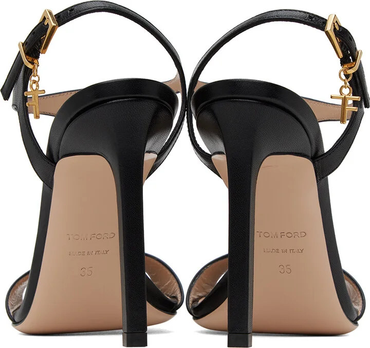 TOM FORD Black T-Strap Heeled Sandals - Image 2