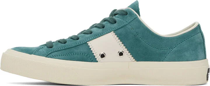 TOM FORD Blue Suede Cambridge Sneakers - Image 3
