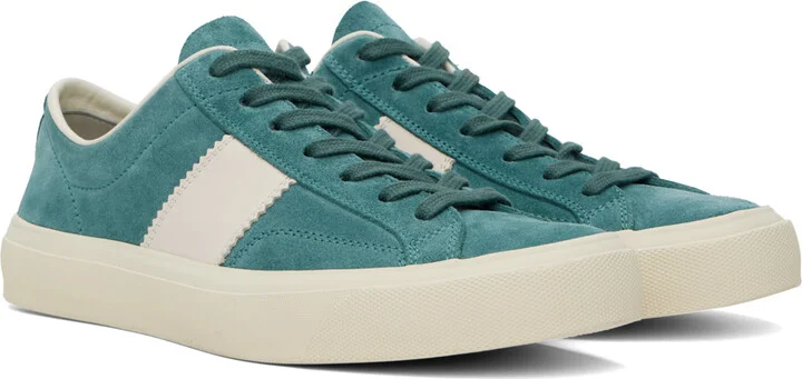 TOM FORD Blue Suede Cambridge Sneakers - Image 4