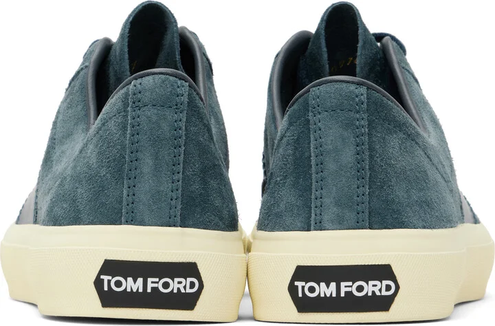 TOM FORD Blue Suede Cambridge Sneakers - Image 2