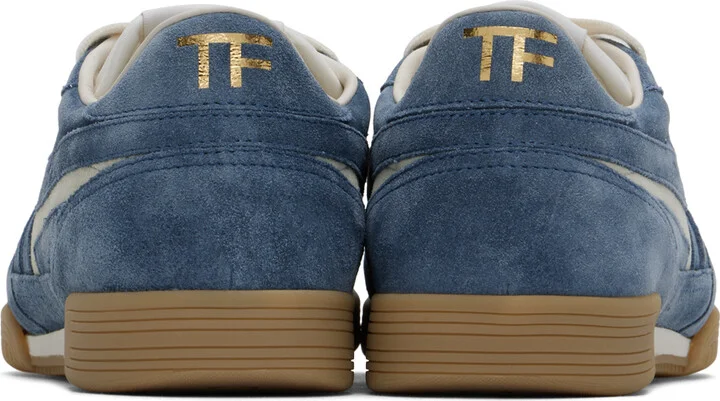TOM FORD Blue Suede Jackson Sneakers - Image 2