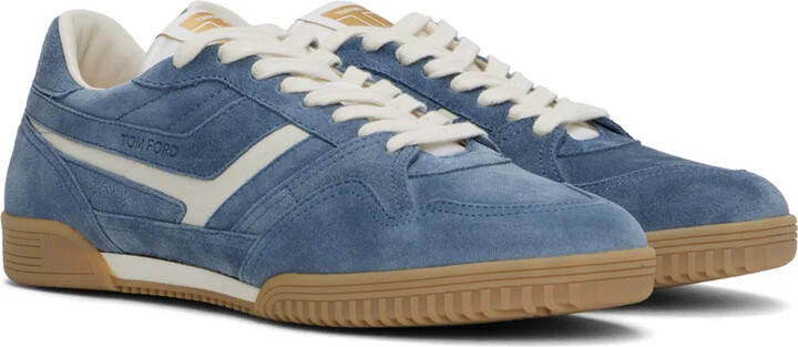 TOM FORD Blue Suede Jackson Sneakers - Image 4