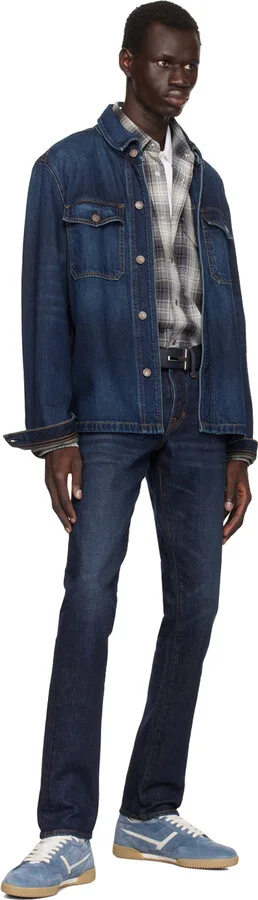 TOM FORD Blue Suede Jackson Sneakers - Image 5