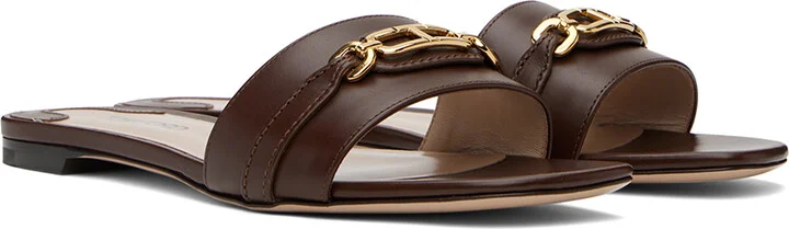 TOM FORD Brown Leather Slides - Image 4