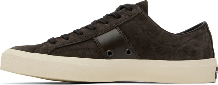TOM FORD Brown Suede Cambridge Sneakers - Image 3