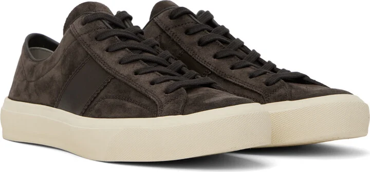 TOM FORD Brown Suede Cambridge Sneakers - Image 4