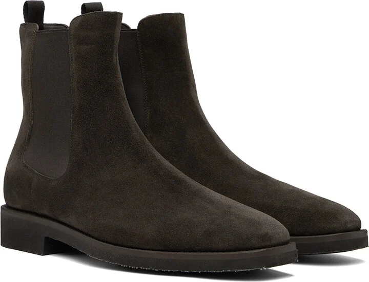 TOM FORD Brown Suede Light Sole Chelsea Boots - Image 4