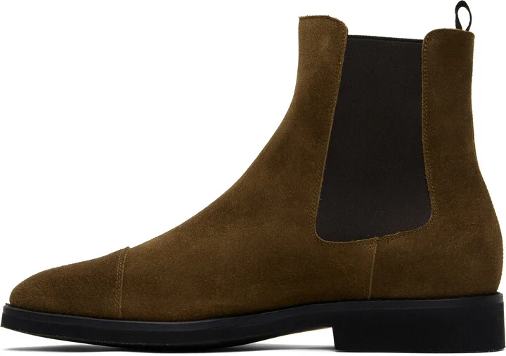 TOM FORD Brown Suede Light Sole Chelsea Boots - Image 3