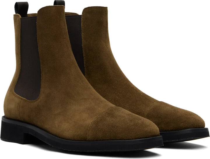 TOM FORD Brown Suede Light Sole Chelsea Boots - Image 4