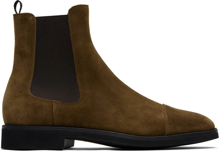 TOM FORD Brown Suede Light Sole Chelsea Boots