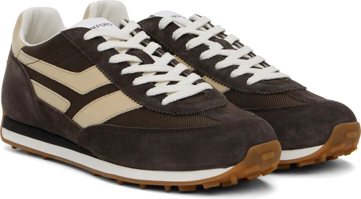 TOM FORD Brown Suede Mick Sneakers - Image 4