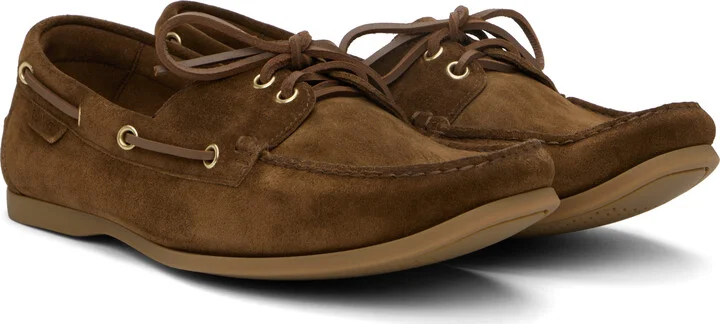 TOM FORD Brown Suede Robin Boat Shoes - Image 4
