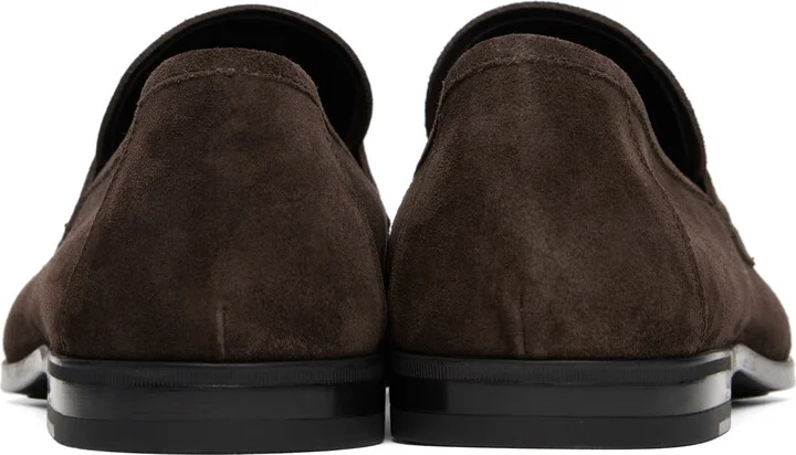 TOM FORD Brown Suede Sean Twisted Band Loafers - Image 2