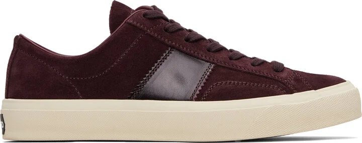 TOM FORD Burgundy Suede Cambridge Sneakers