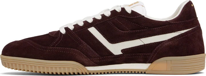 TOM FORD Burgundy Suede Jackson Sneakers - Image 3