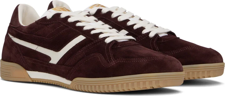TOM FORD Burgundy Suede Jackson Sneakers - Image 4