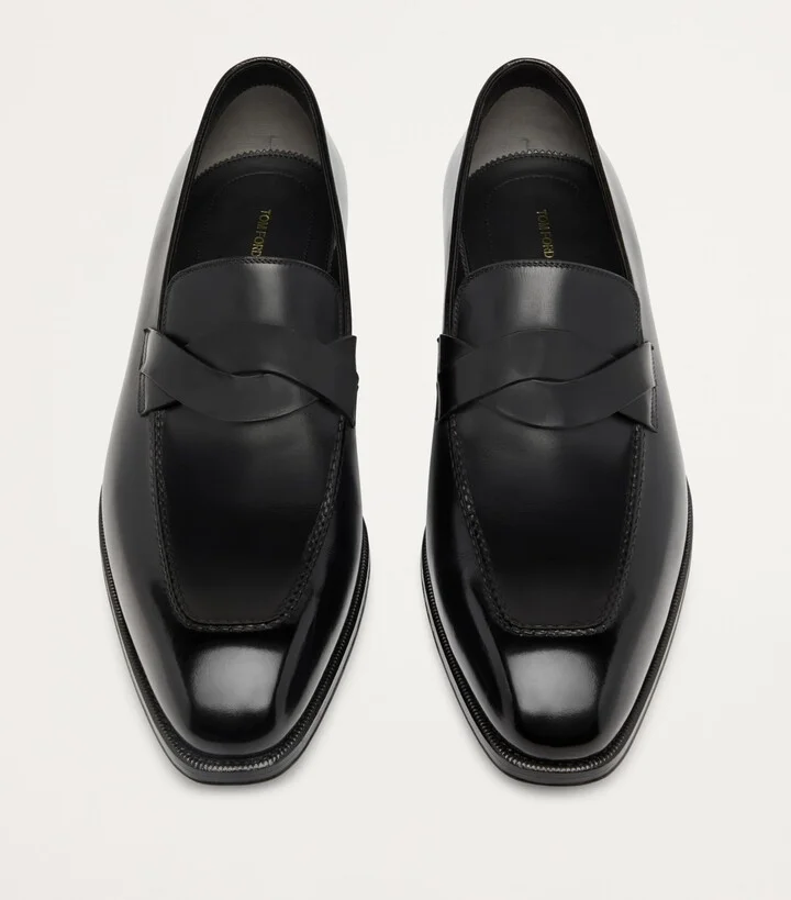 Tom Ford Burnished Leather Elkan Loafers - Image 2