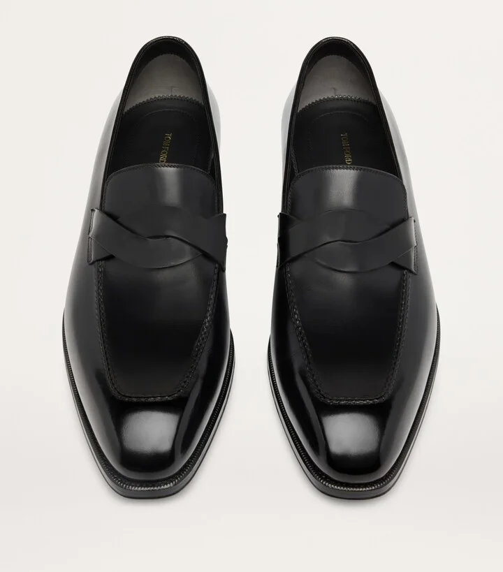Tom Ford Burnished Leather Elkan Loafers - Image 4