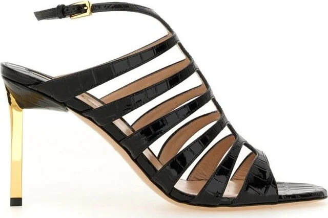 Tom Ford Caged Embossed Heeled Sandals