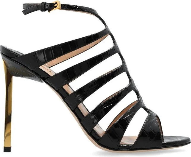 Tom Ford Caged Embossed Heeled Sandals