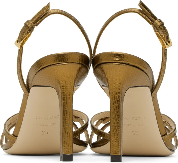 TOM FORD Copper Lizard Heeled Sandals - Image 2