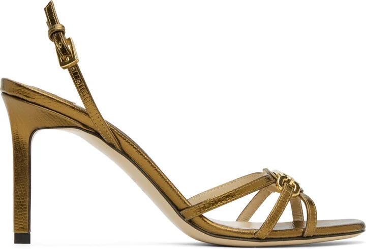TOM FORD Copper Lizard Heeled Sandals
