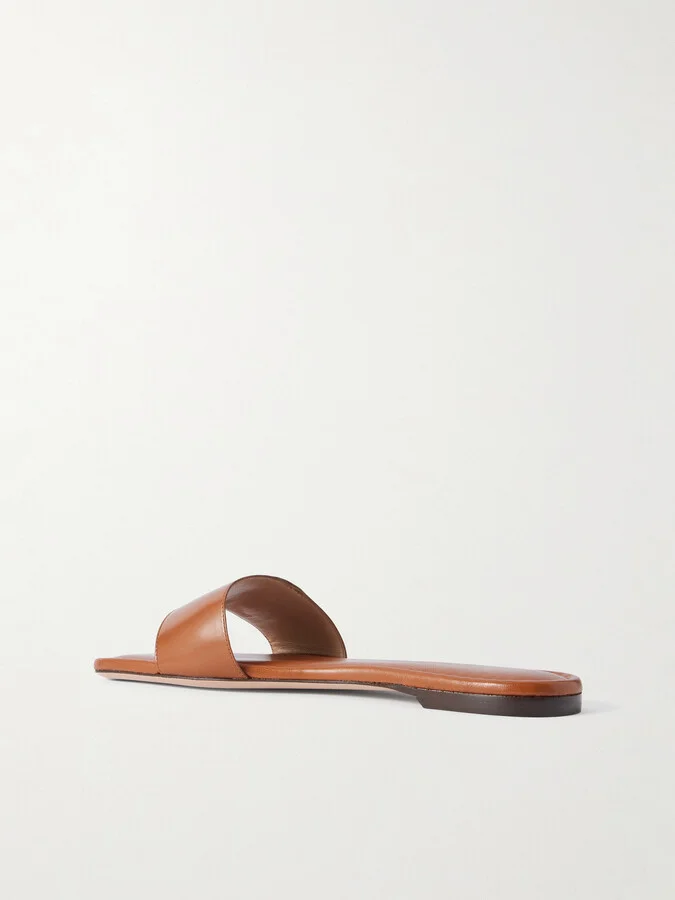 TOM FORD - Embellished Leather Slides - Brown - Image 3