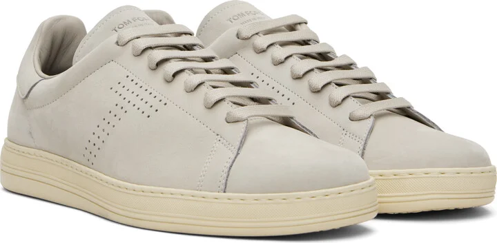 TOM FORD Gray Nubuck Warwick Sneakers - Image 4